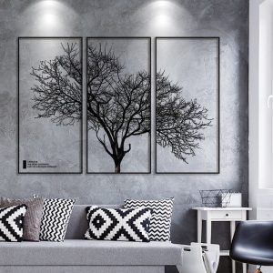 Creative Big Tree Branches Black Frame Wall Sticker for Living Room Bedroom Room Wall Decoration Geometry Elk Art Wall Sticker